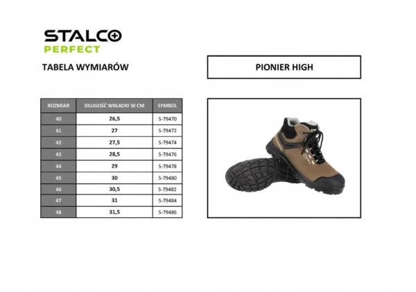 Trzewik skórzany pionier high S3S 40 Stalco perfect S-79470 - obrazek 3